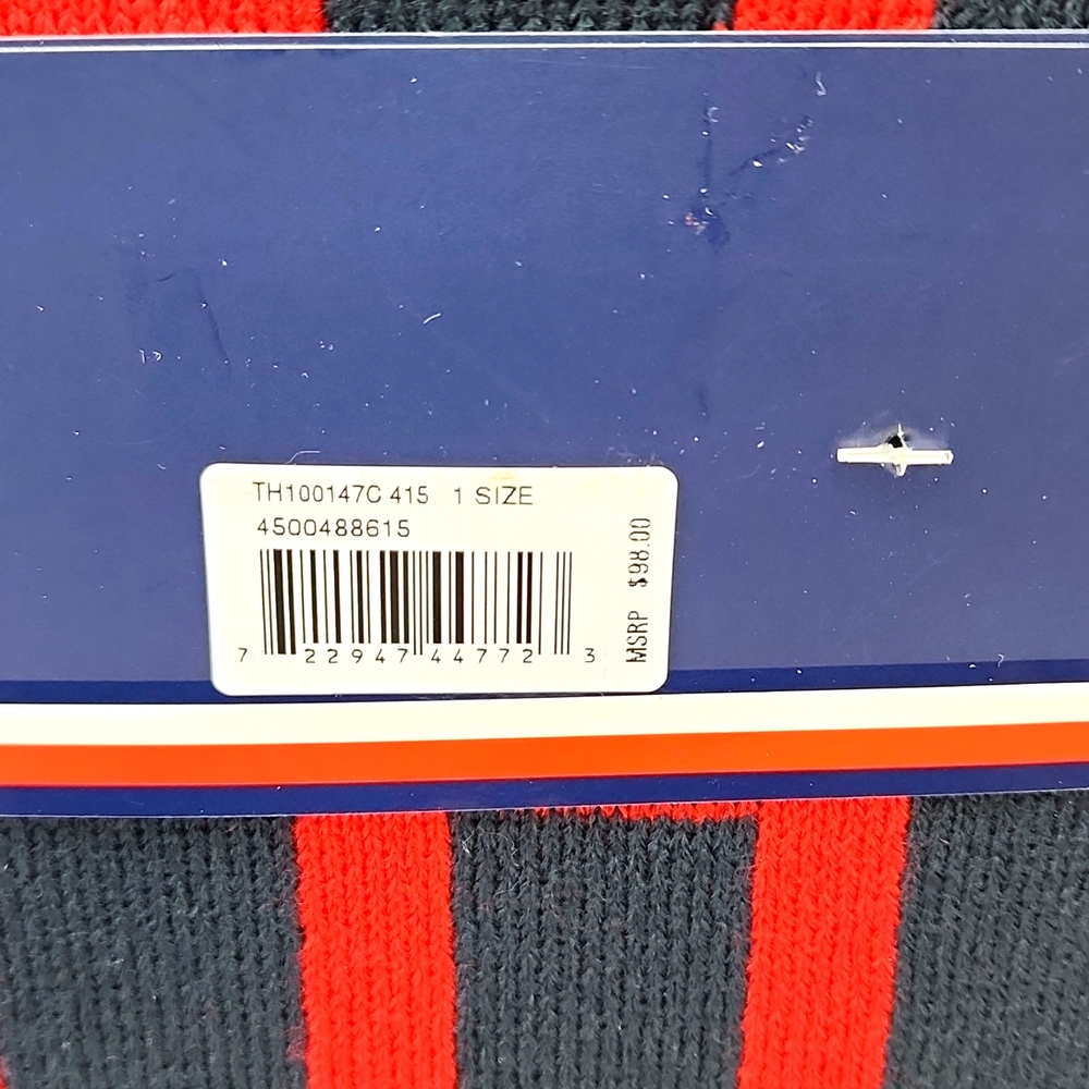 TOMMY HILFIGER HAT & SCARF, NAVY BLUE & RED - Picture 5 of 8